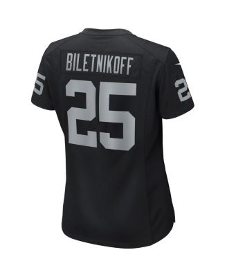 Women's Fred Biletnikoff Black Las Vegas Raiders Game Retired Player Jersey