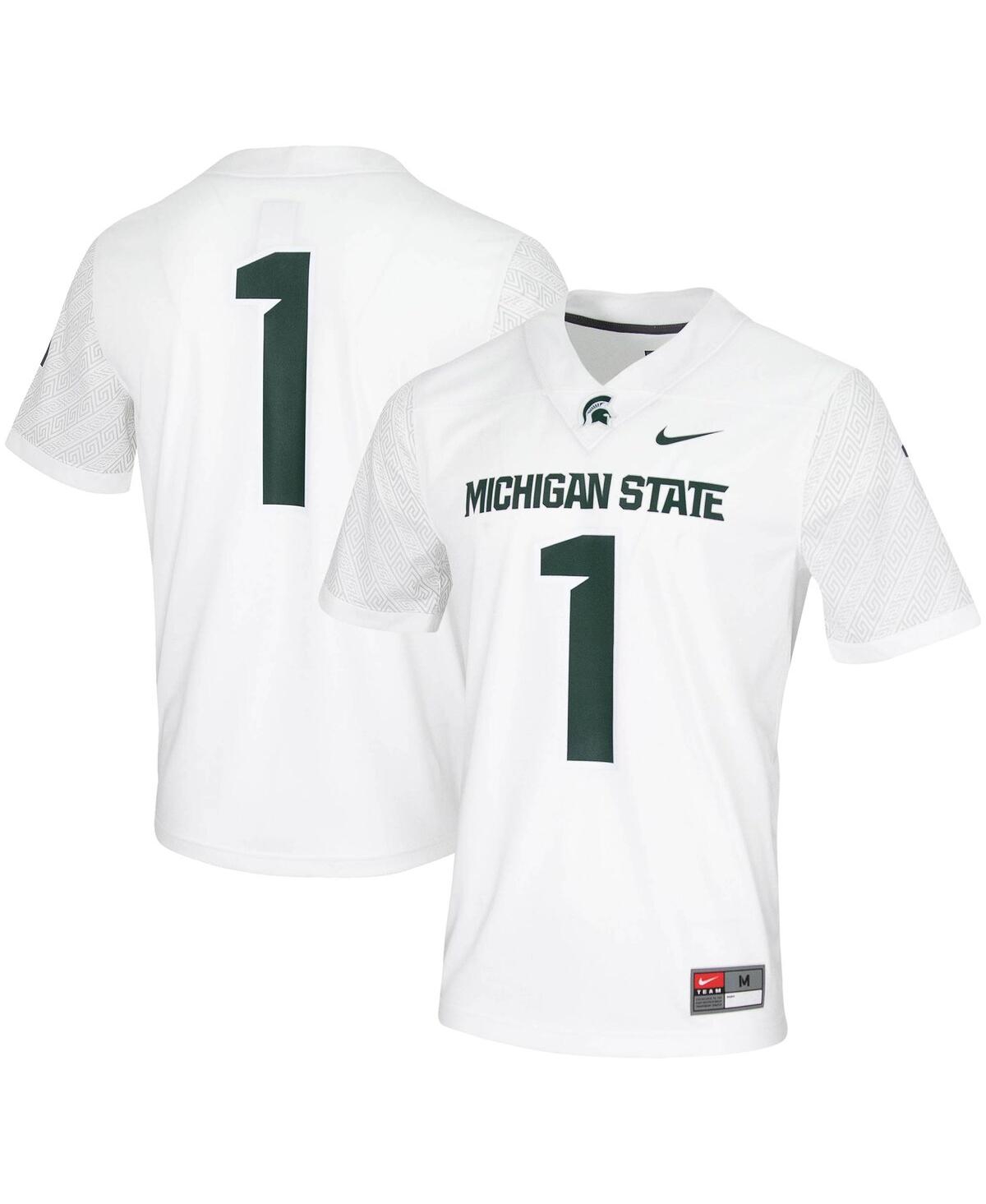 Men's Nike #1Michigan State Spartans Untouchable Game Jersey - White