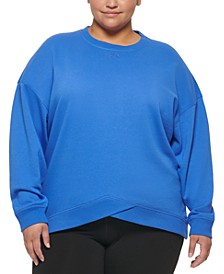 Plus Size Long-Sleeve Dropped-Shoulder Sweatshirt