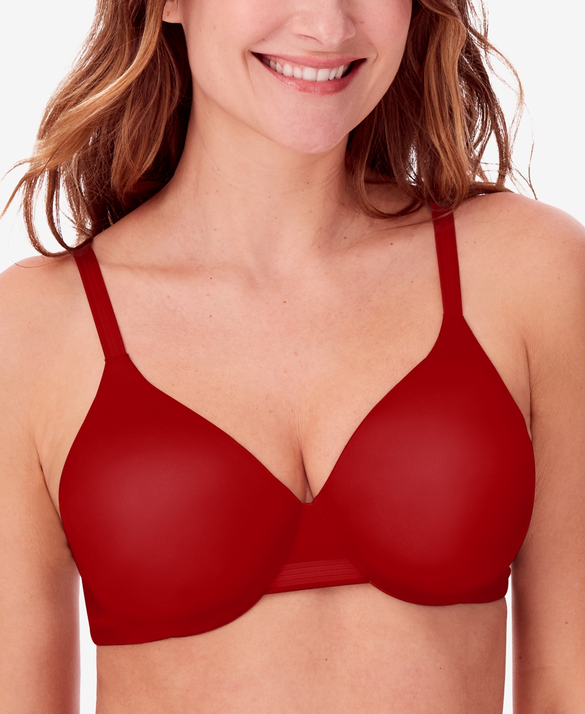 Bali One Smooth U Concealing And Shaping Underwire Bra 3w11 In Vintage Car Red