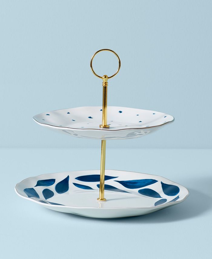 Lenox Blue Bay 2 Tier Dessert Plate Macy's