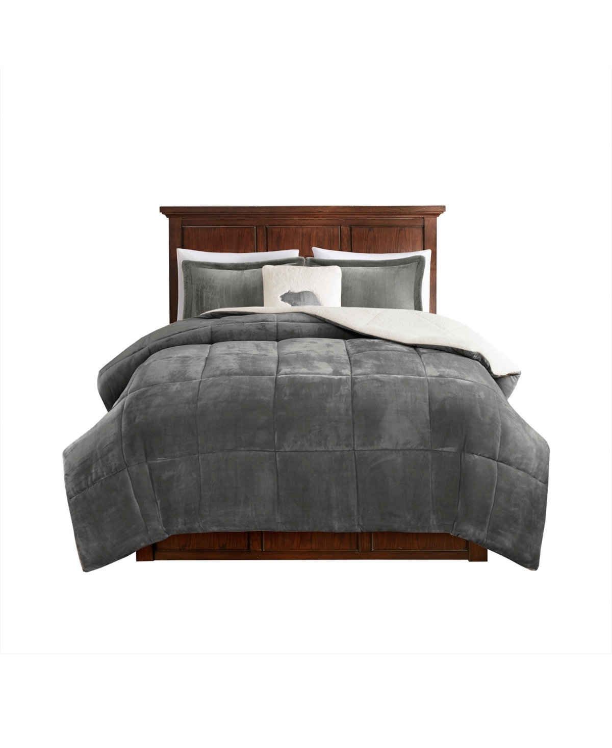 Macy's Woolrich Alton 4-pc. King Comforter Set In Charcoal,ivory