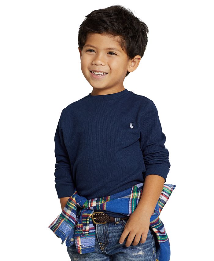 Polo Ralph Lauren Toddler and Little Boys Waffle Knit Long Sleeve T-shirt &  Reviews - Shirts & Tops - Kids - Macy's