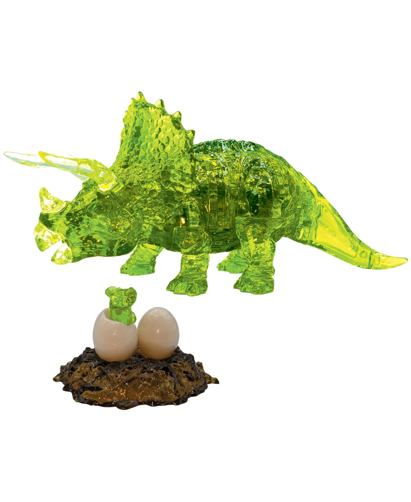 Детский пазл BePuzzled 3D Crystal Triceratops and Baby Puzzle, 61 Pieces, Ages 12+ — фото 1