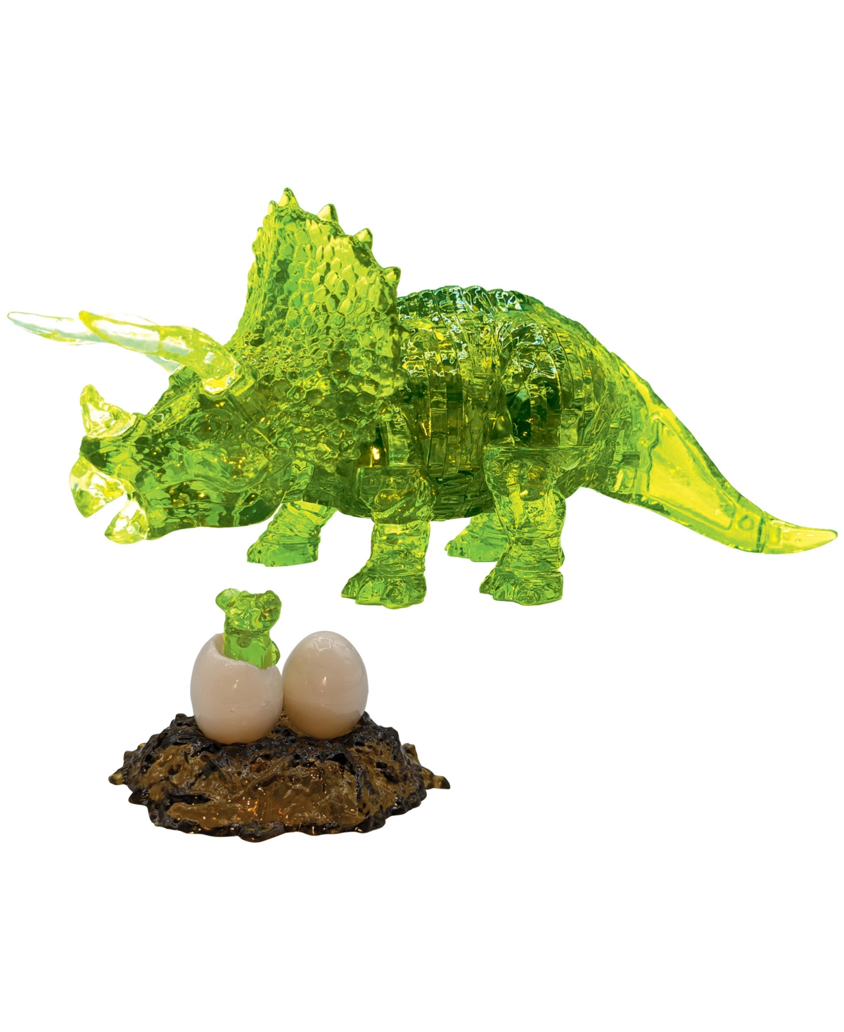 Bepuzzled Kids' 3d Crystal Triceratops Baby Puzzle Set, 61 Pieces In Multi Color