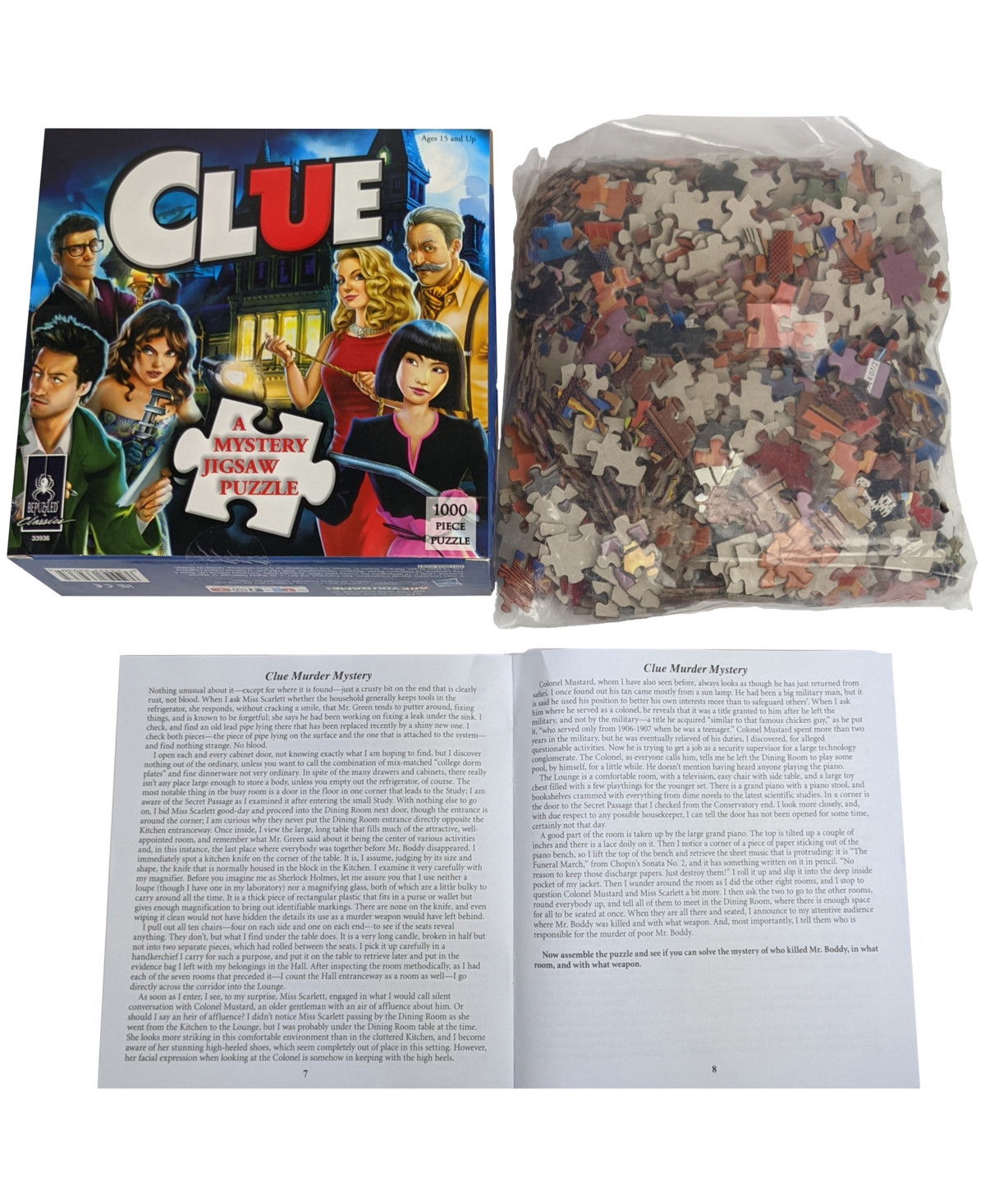 Shop Bepuzzled Clue A Mystery Jigsaw Puzzle Set, 1000 Pieces In Multi Color
