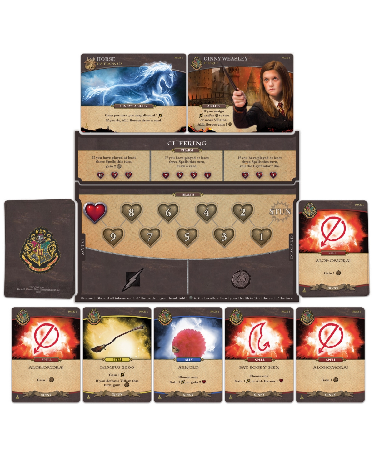 Usaopoly Harry Potter Hogwarts Battle the Charms and Potions Expansion Set, 190 Piece