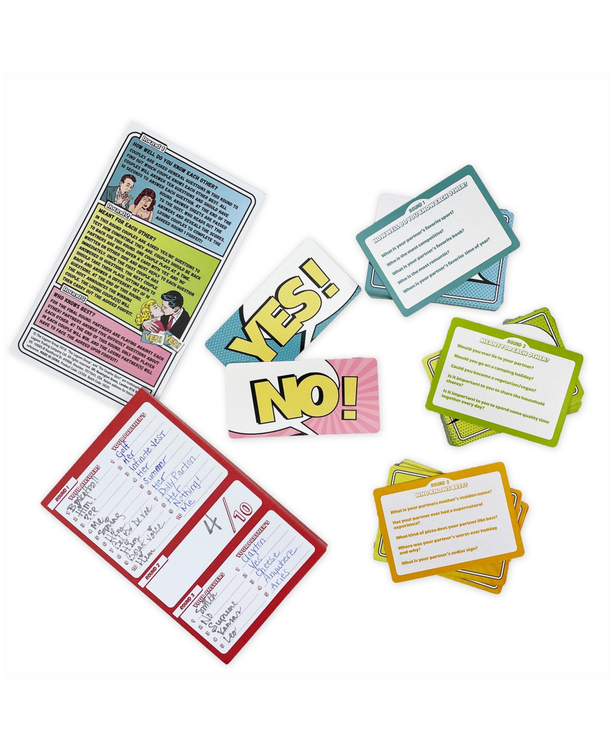 University Games The Couples Quiz Tin Set, 254 Piece In Multi Color