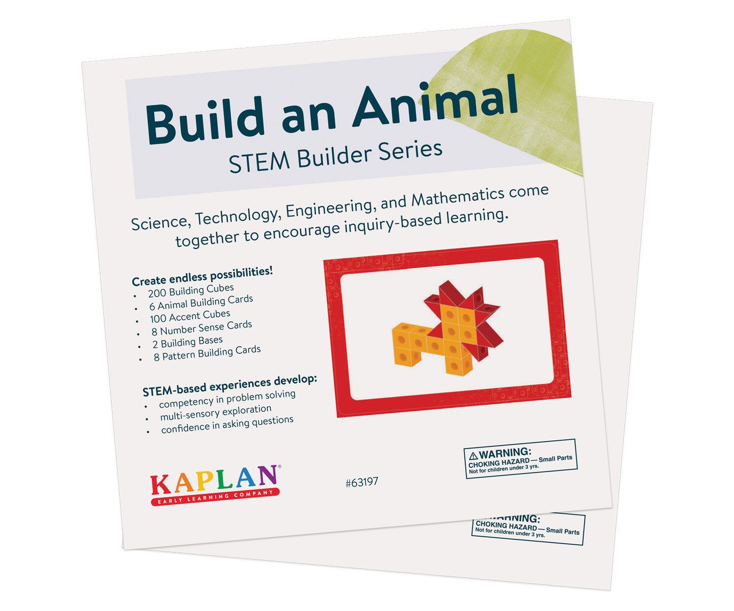 Детский конструктор Kaplan Early Learning Stem Builder Build an Animal 300-Piece Building Set, Ages 3+ — фото 5