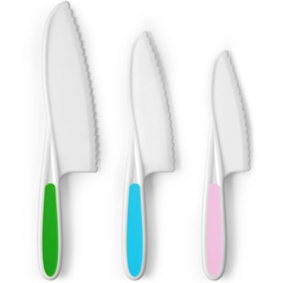 3-Piece Kids Knife Set for Real Cooking & Baking with Serrated Edges