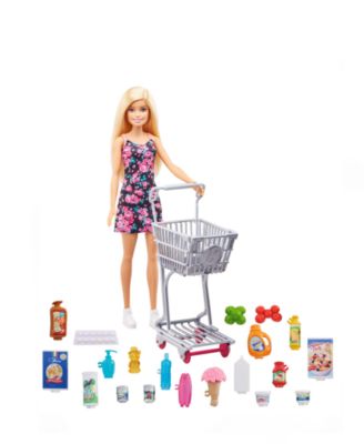 Supermarket Shopping Doll Playset with Accessories Shopping Cart
