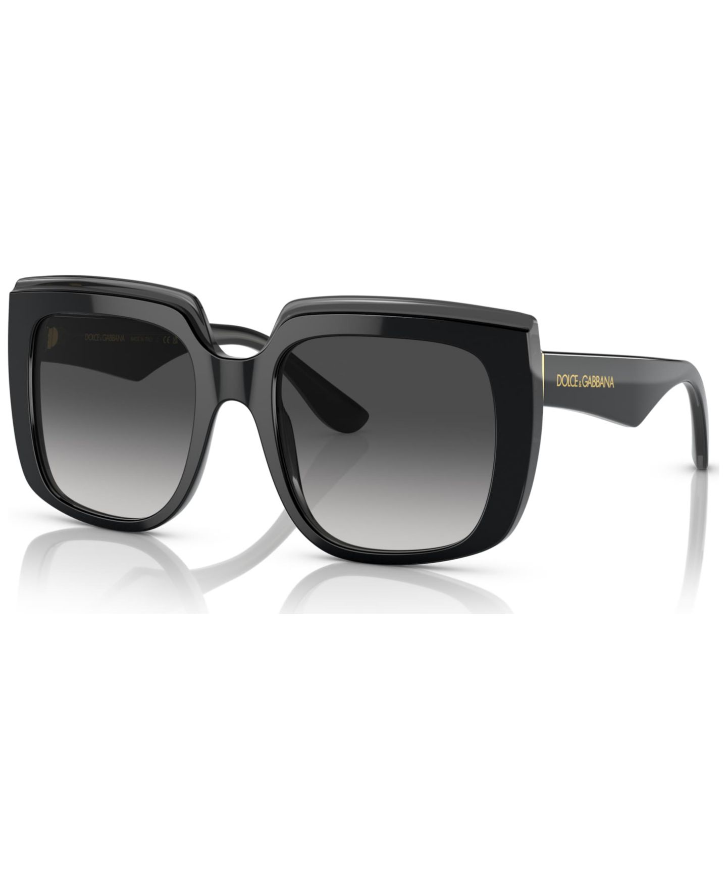 Женские солнцезащитные очки Dolce&Gabbana Sunglasses, DG4414, цвет: Чёрный прозрачный чёрный — фото 1