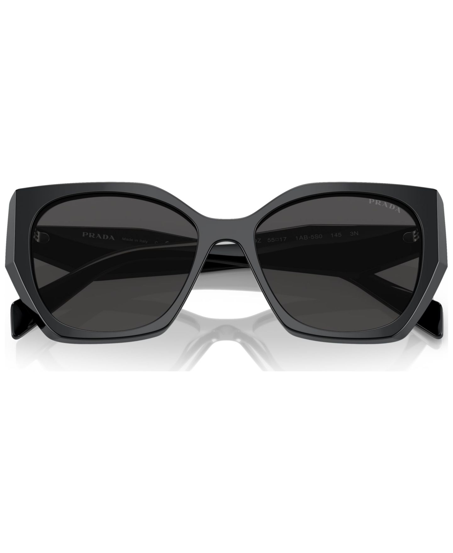 Женские солнцезащитные очки PRADA Symbole Round Sunglasses, PR 19ZS, цвет: Чёрный — фото 2