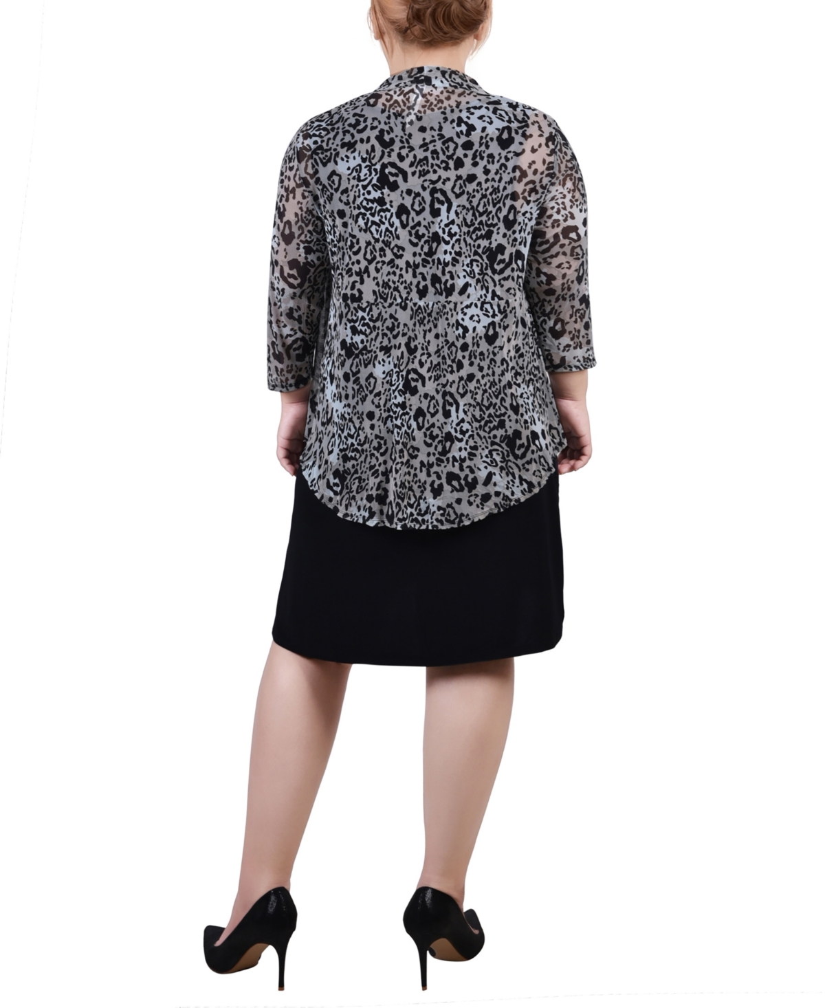 Ny Collection Plus Size Cardigan and Dress Set, 2 Piece