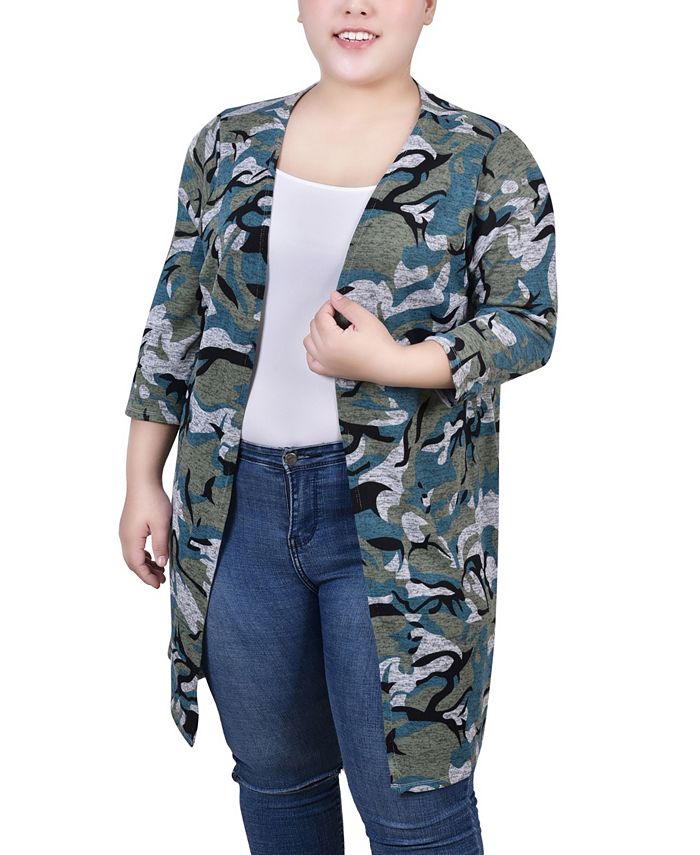 Plus size camouflage cardigan discount