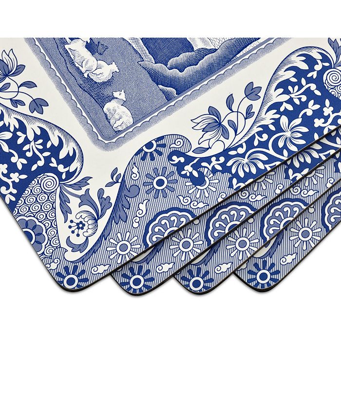 Spode Table Linens, Set of 4 Blue Italian Placemats Macy's