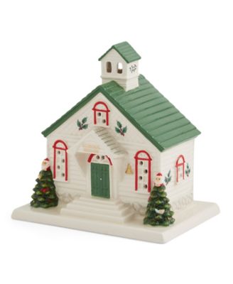 Christmas Tree Lighted School House Figurine