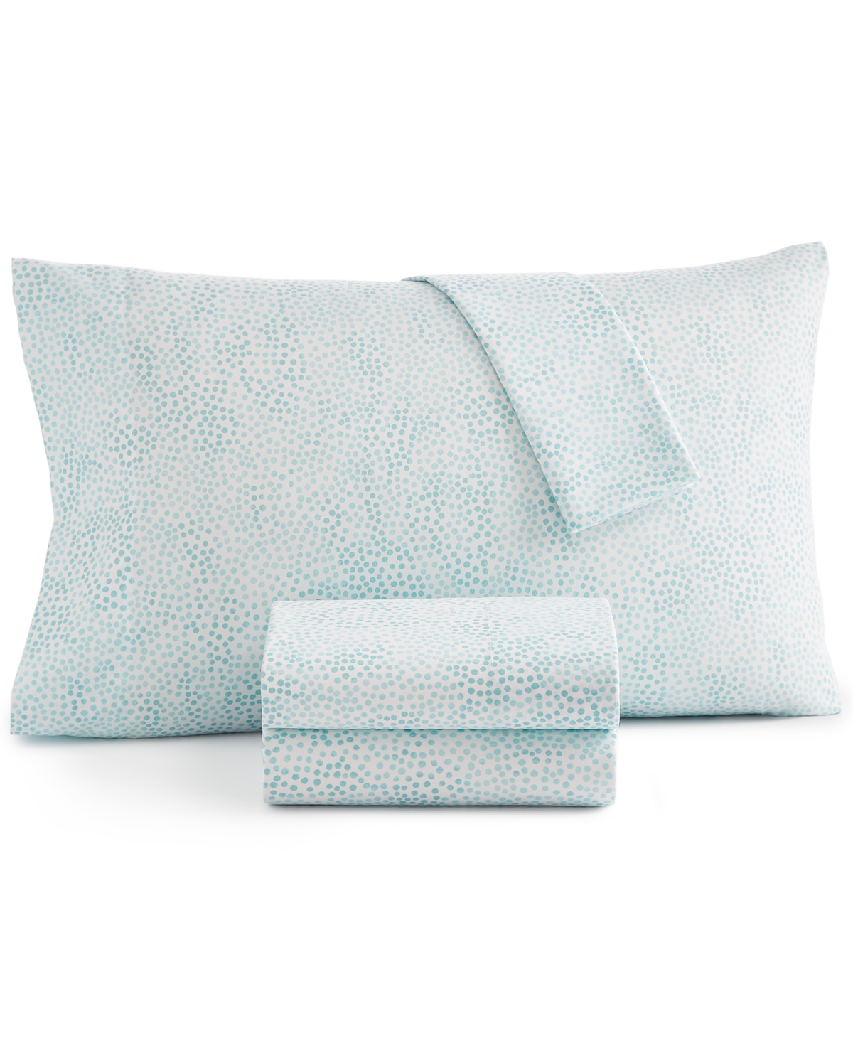 Home Design Easy Care Printed Microfiber 4-pc. Sheet Set, Full, Created For Macy's In Aqua Dots