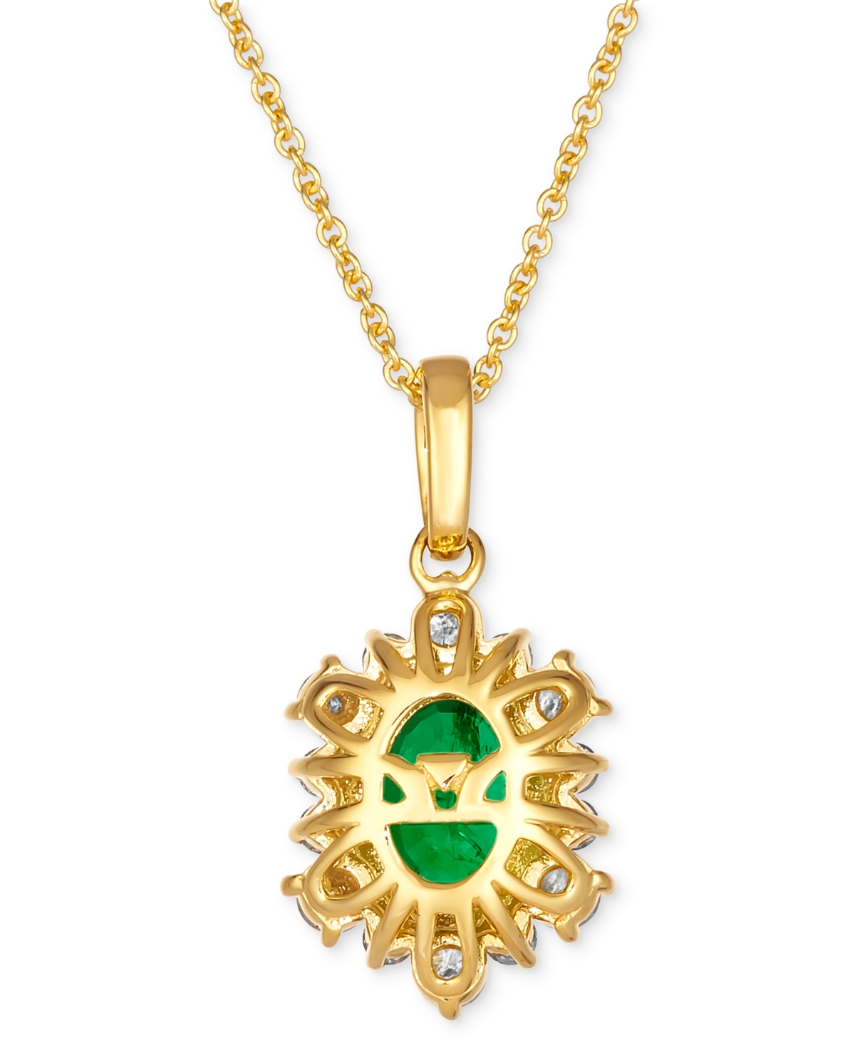 Le Vian Costa Smeralda Emeralds (7/8 ct. t.w.) & Diamond (1/2 ct. t.w.) Halo Adjustable 20