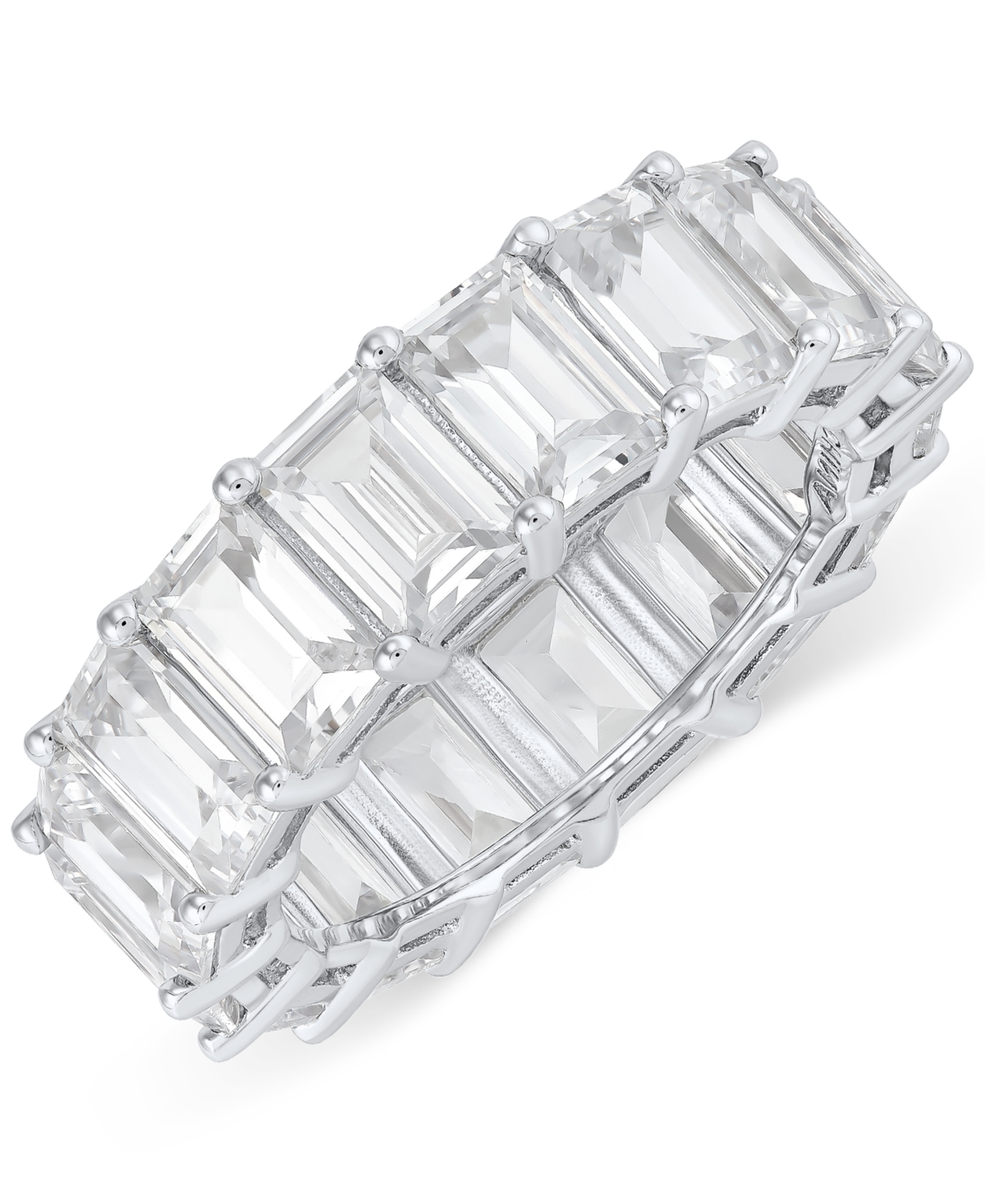 Cubic Zirconia Baguette Eternity Band in Sterling Silver - Sterling Silver