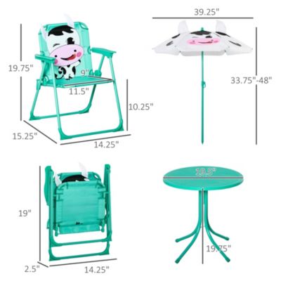 Kids Picnic Table Chair Set Outdoor Patio Furniture W/ Umbrella