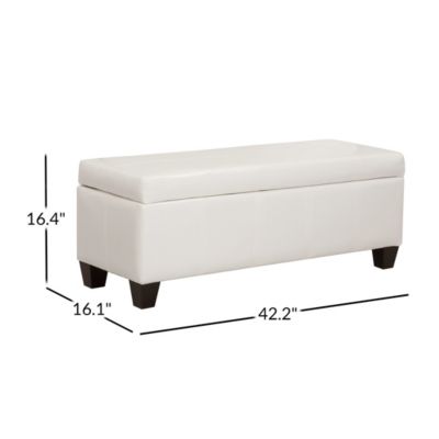 42" Storage Ottoman Faux Leather Bench for Living Room Bedroom