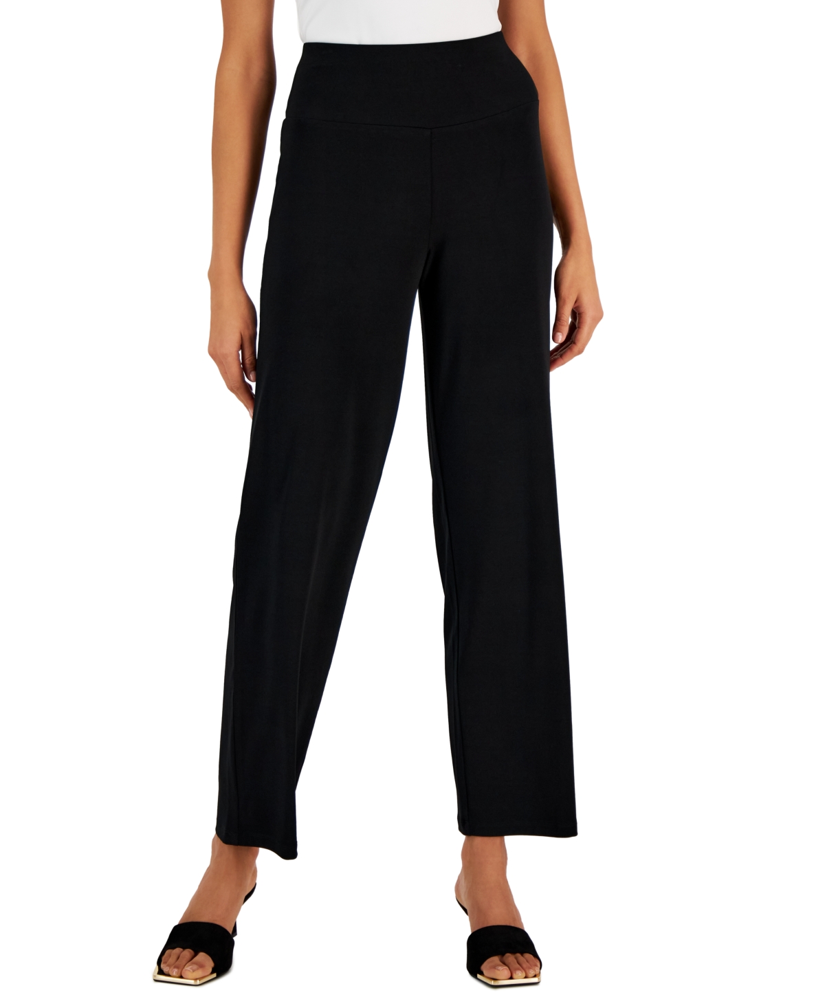 Alfani Women's Tummy-control Pull-on Pants, Created For Macy's In Deep Black