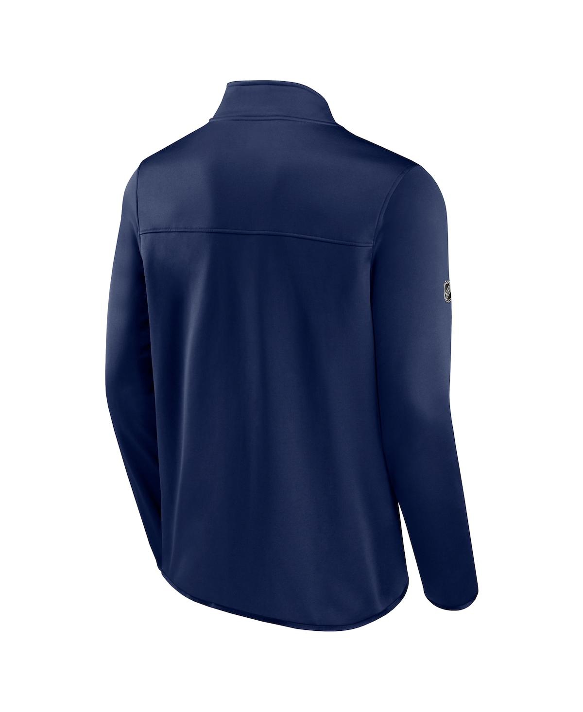 Shop Fanatics Men's  Navy New York Rangers Authentic Pro Rink Fleece Full-zip Jacket