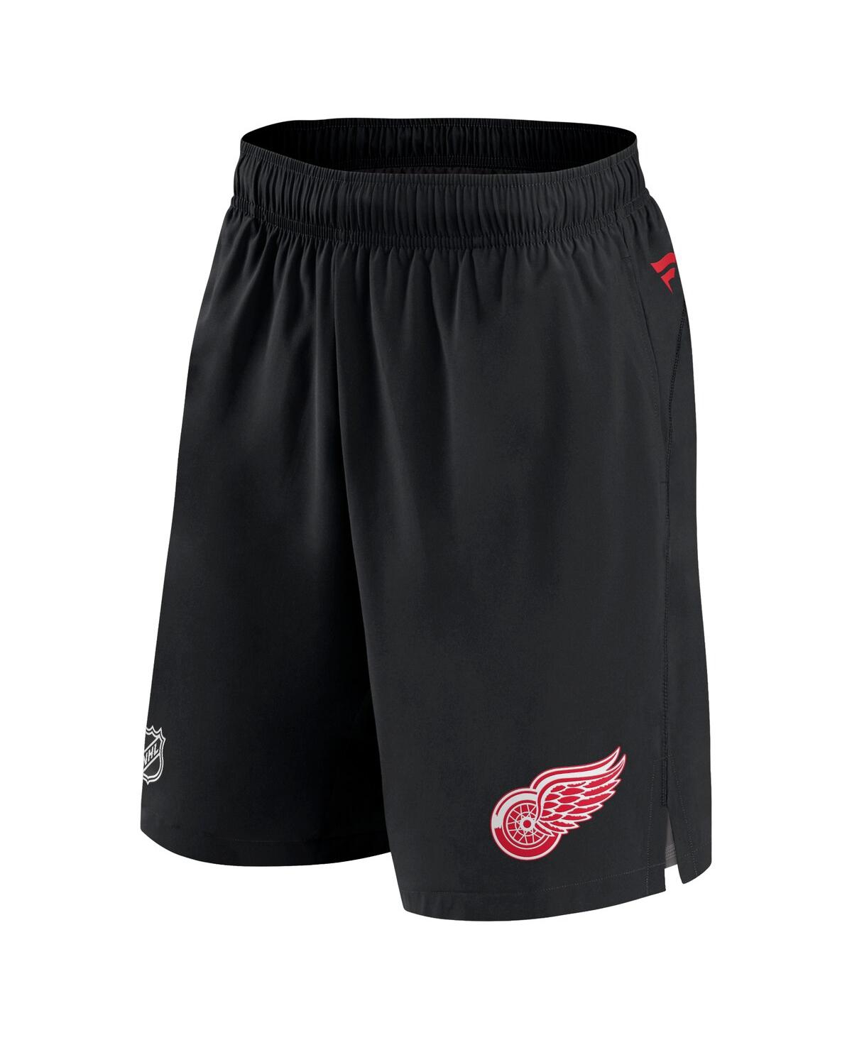 Shop Fanatics Men's  Black Detroit Red Wings Authentic Pro Rink Shorts