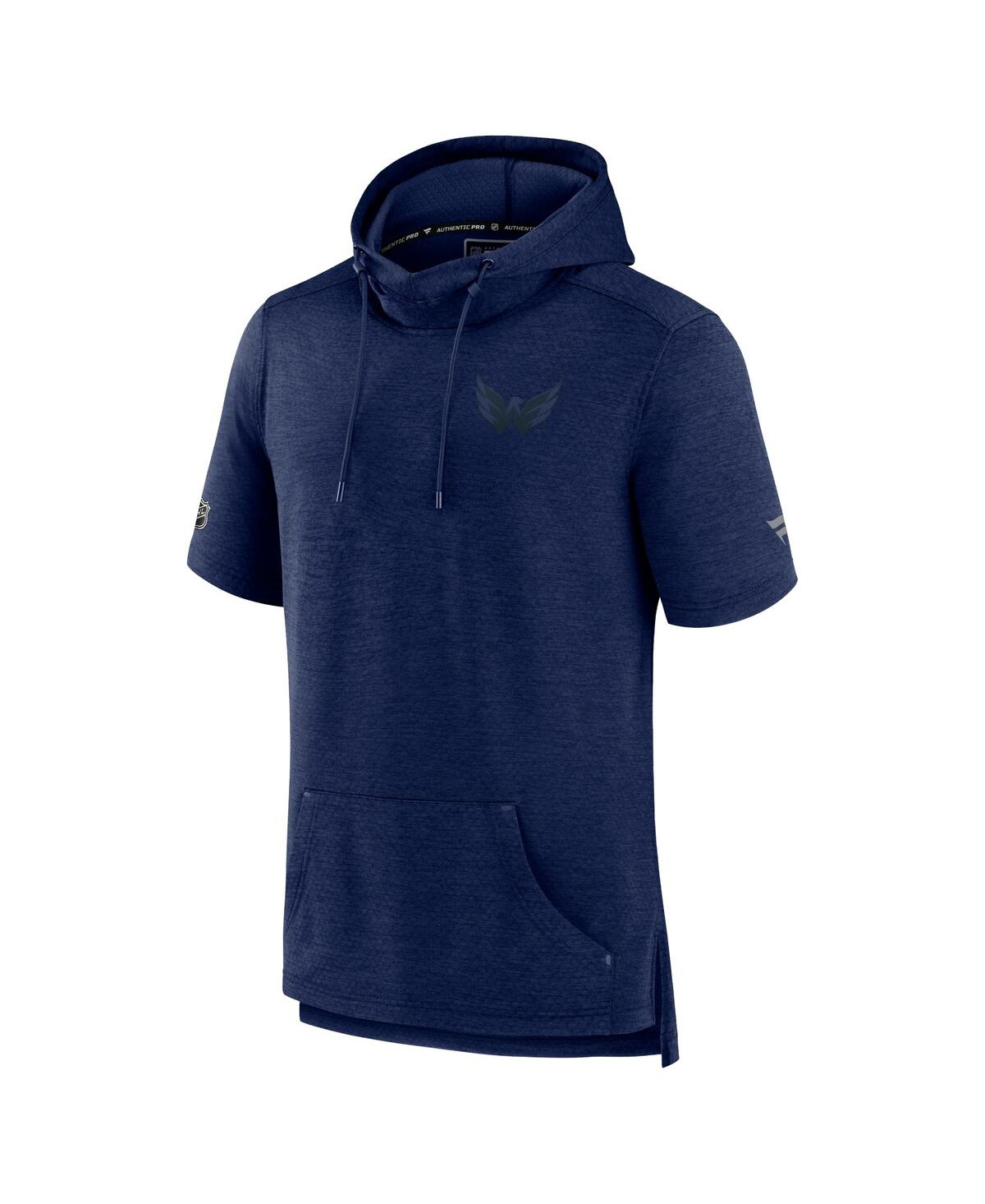 Men's FanaticsWashington Capitals Authentic Pro Road Performance Short Sleeve Pullover Hoodie - Heather Navy