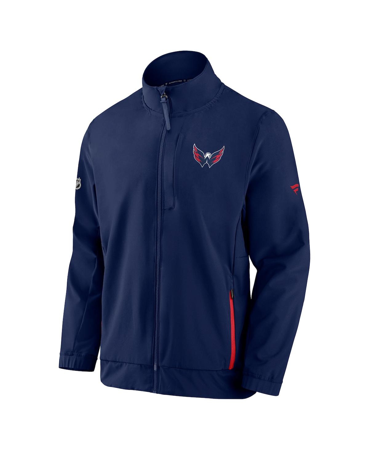 Fanatics Branded Navy Washington Capitals Authentic Pro Rink Coaches Full-zip Jacket In Navy