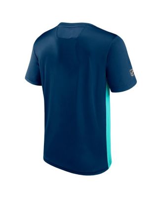 Men's Deep Sea Blue, Light Blue Seattle Kraken Authentic Pro Rink Tech T-Shirt