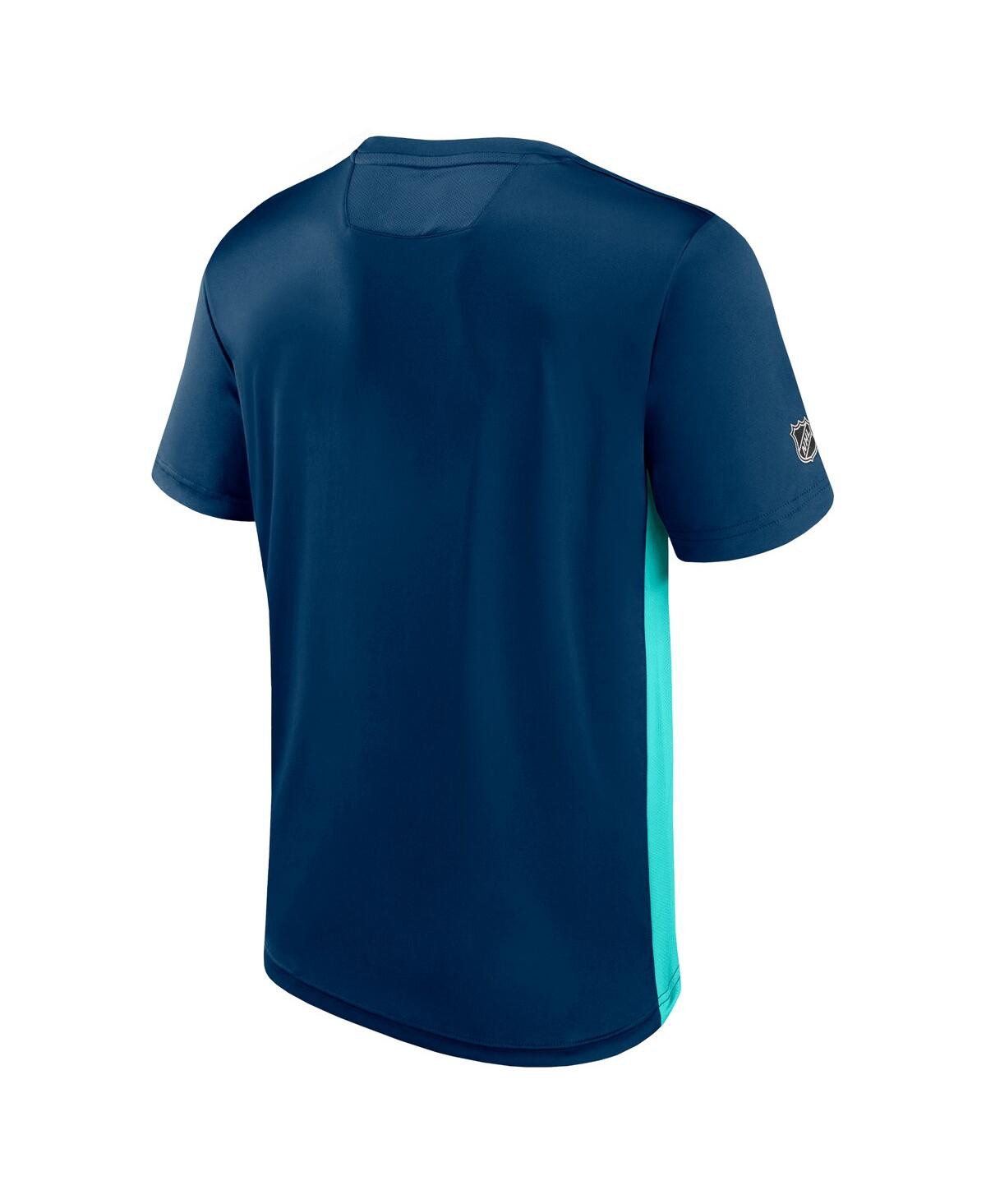 Fanatics Men's  Navy And Blue Seattle Kraken Special Edition 2.0 Authentic Pro Tech T-shirt In Deep Sea Blue,light Blue