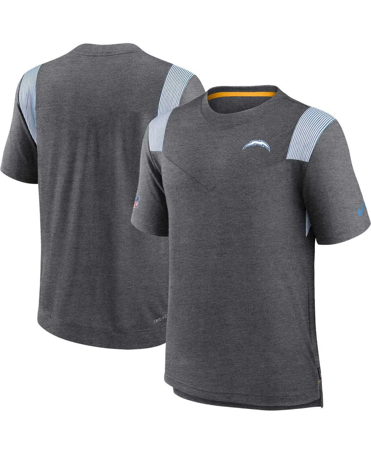 Nike Heather Charcoal Los Angeles Chargers Sideline Tonal Logo Performance Player T-shirt In Heather Charcoal