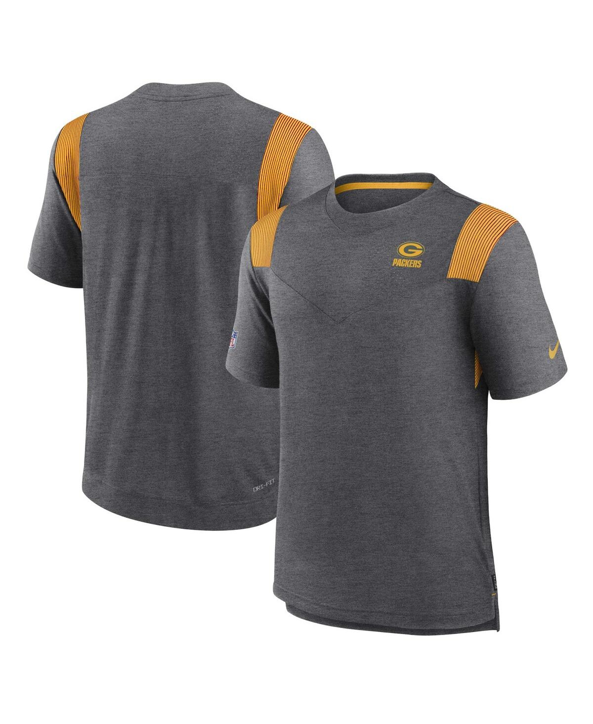 Nike Heather Charcoal Green Bay Packers Sideline Tonal Logo Performance Player T-shirt In Heather Charcoal