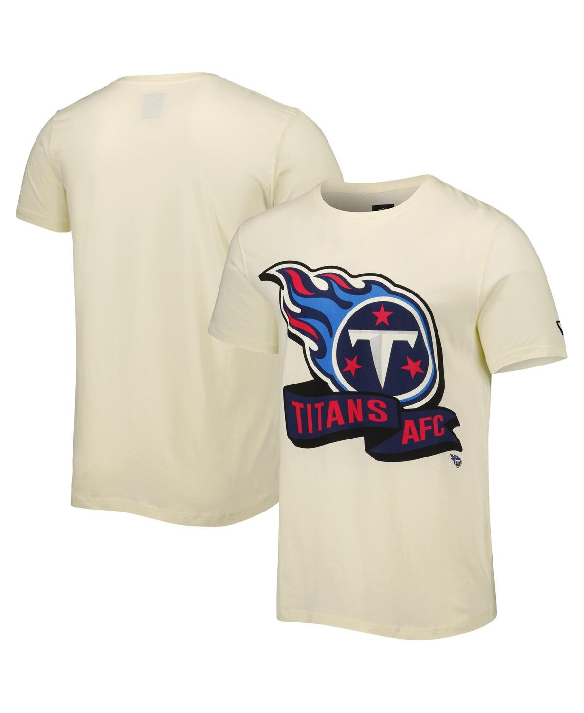 Shop New Era Men's  Cream Tennessee Titans Sideline Chrome T-shirt