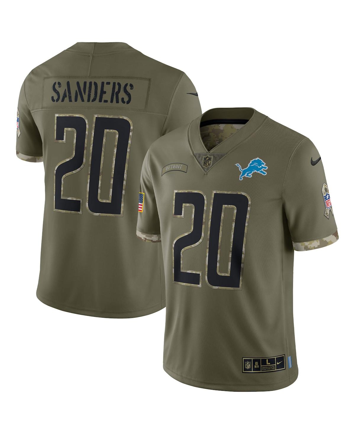 Men's Nike Barry Sanders Olive Detroit Lions 2022 Salute To Service Retired Player Limited Jersey