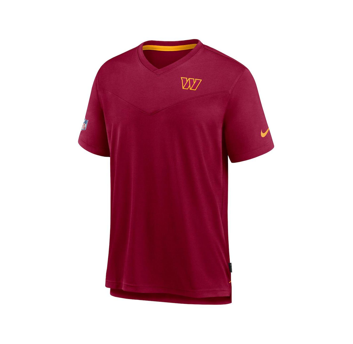 Men's Burgundy Washington Commanders Sideline Coach Chevron Lock Up Logo V-neck Performance T-shirt