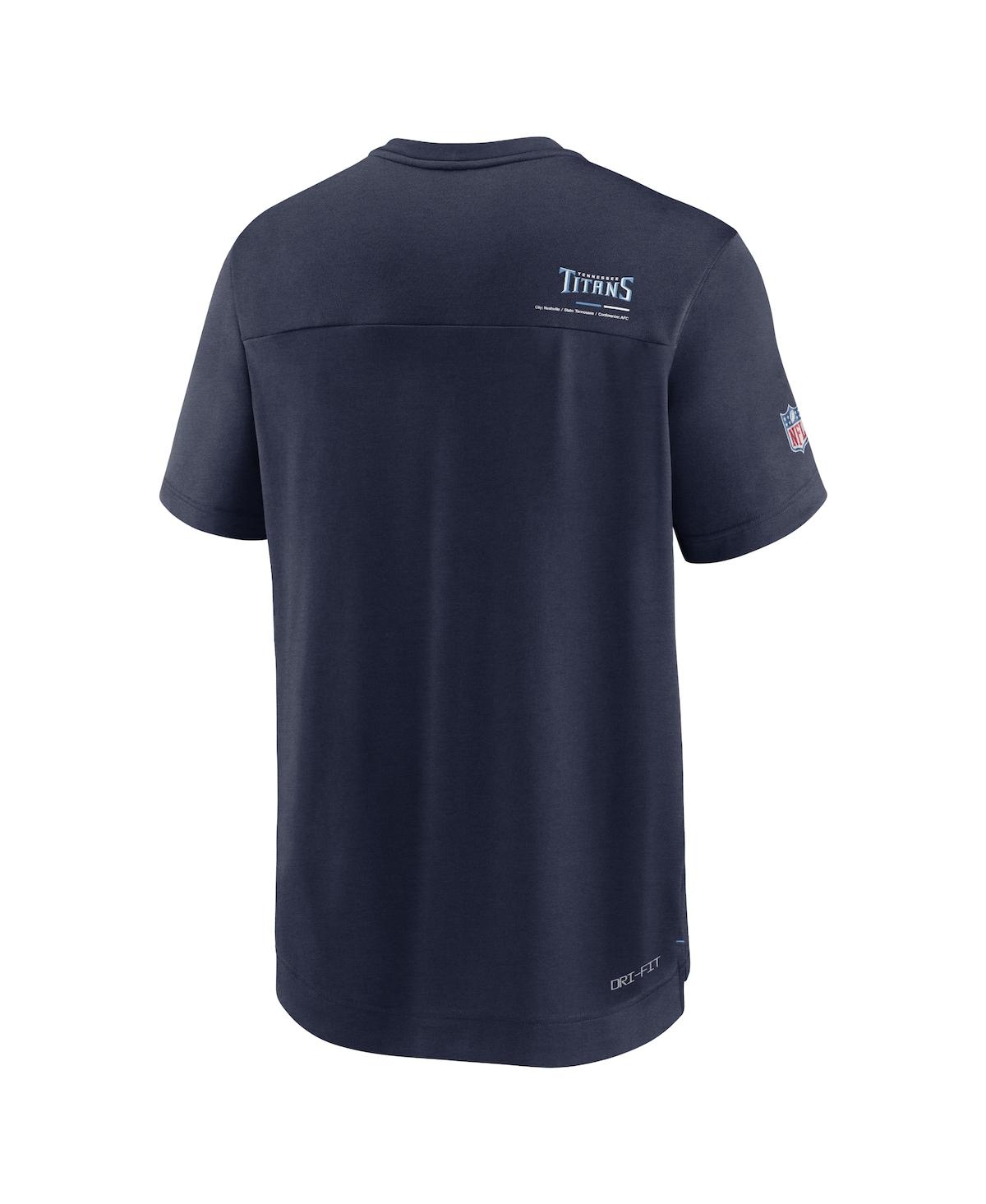 Men's NikeTennessee Titans Sideline Coach Chevron Lock Up Logo V-neck Performance T-shirt - Navy