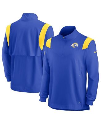 Men's Royal Los Angeles Rams Sideline Coach Chevron Lockup Quarter-zip Long Sleeve Top