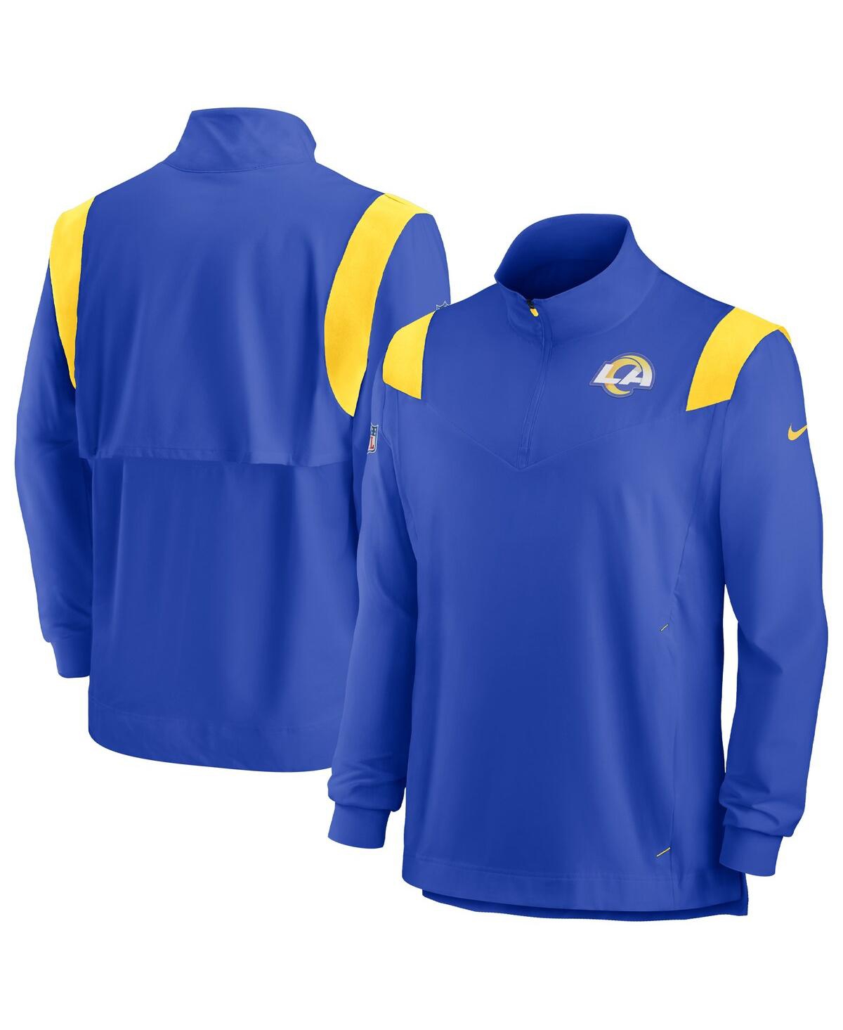 Men's NikeLos Angeles Rams Sideline Coach Chevron Lockup Quarter-zip Long Sleeve Top - Royal