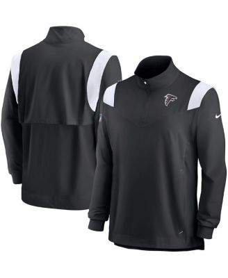 Men's Black Atlanta Falcons Sideline Coach Chevron Lockup Quarter-zip Long Sleeve Top