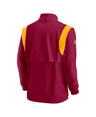 Men's Burgundy Washington Commanders Sideline Coach Chevron Lockup Quarter-zip Long Sleeve Top