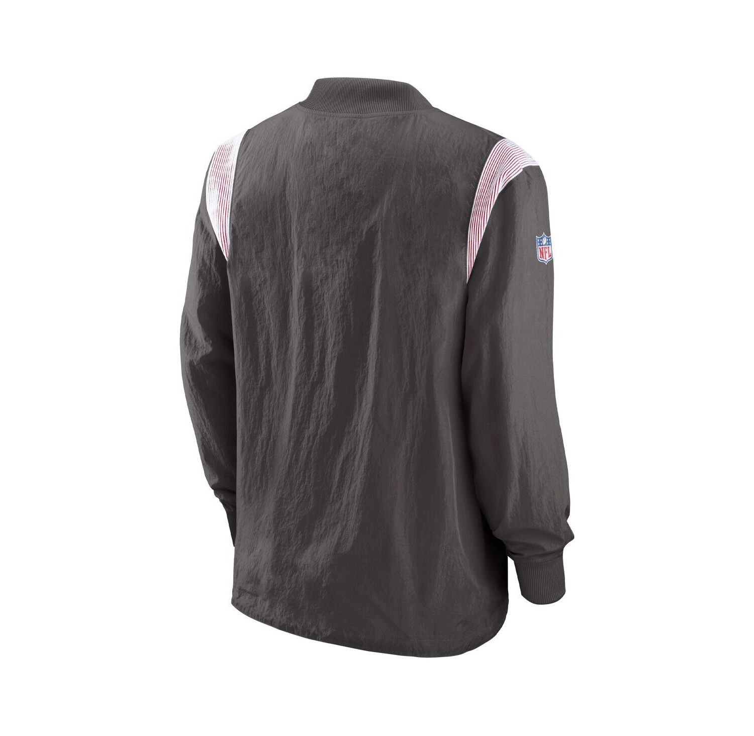 Men's Pewter Tampa Bay Buccaneers Sideline Athletic Stack V-neck Pullover Windshirt Jacket