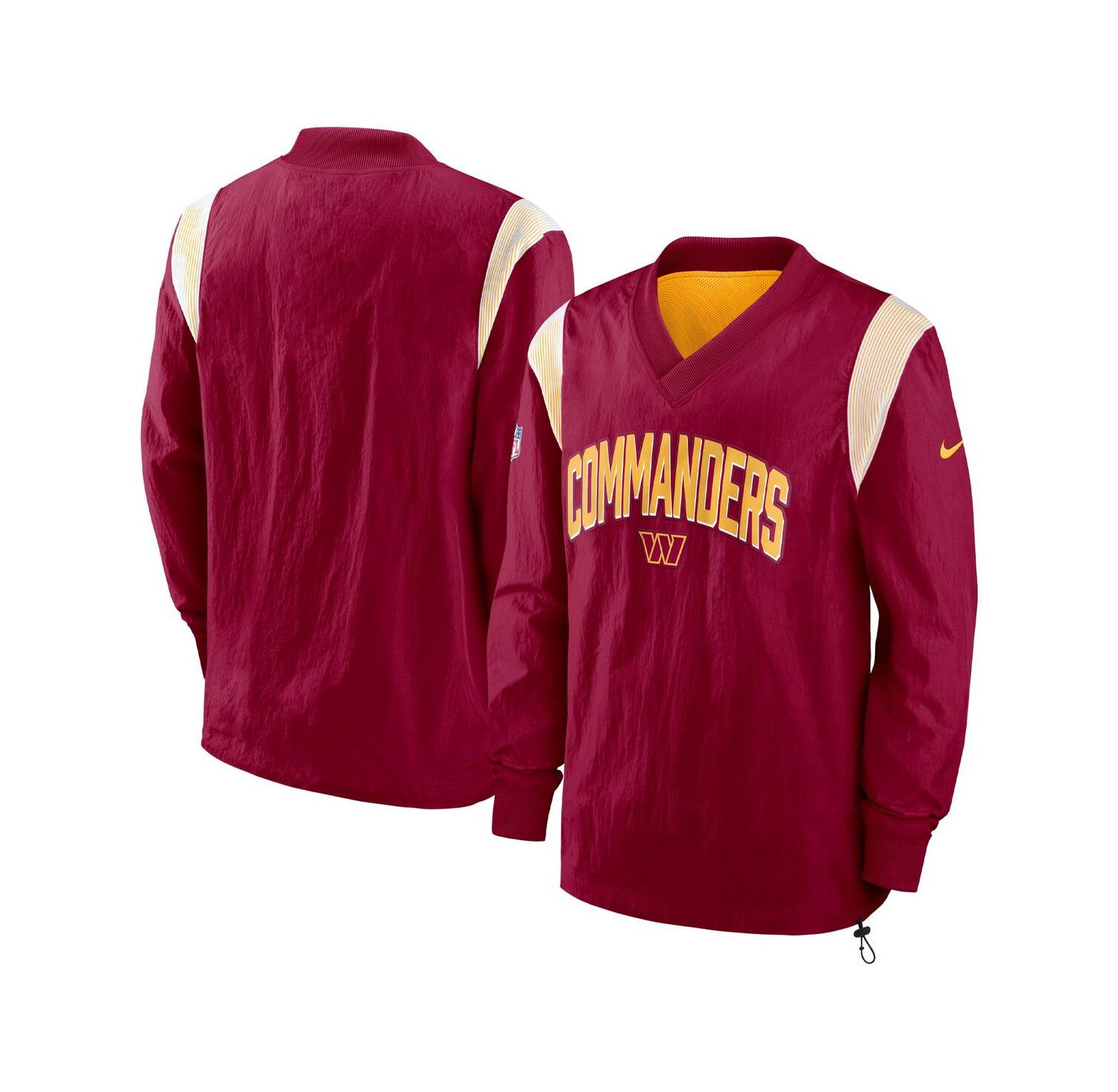 Men's Burgundy Washington Commanders Sideline Athletic Stack V-neck Pullover Windshirt Jacket