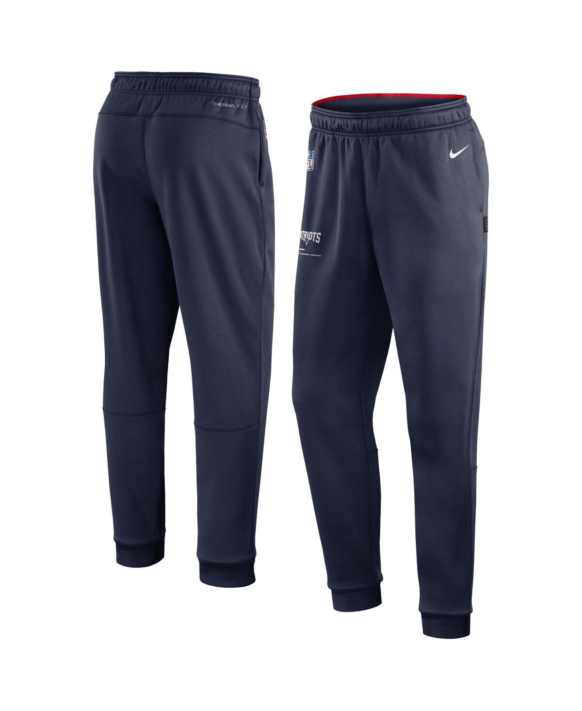 Shop Nike Men's  Navy New England Patriots Sideline Logo Performance Pants