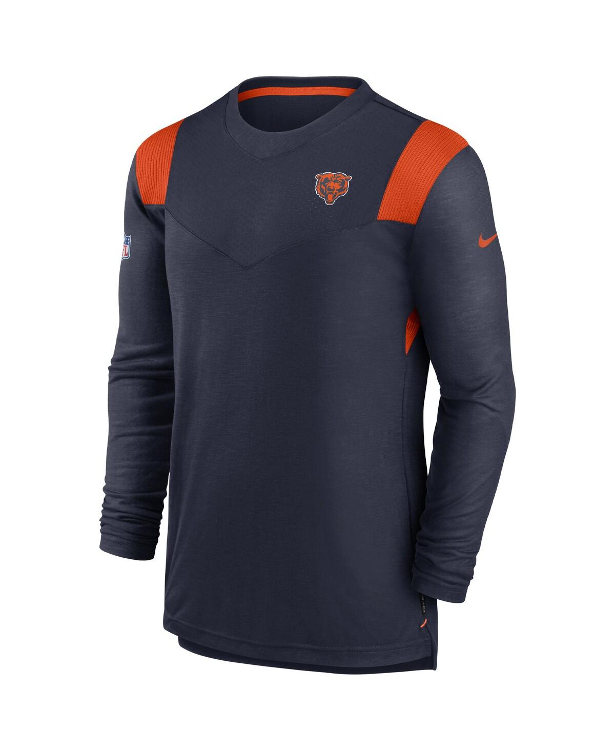 Men's NikeChicago Bears Sideline Tonal Logo Performance Player Long Sleeve T-shirt - Navy