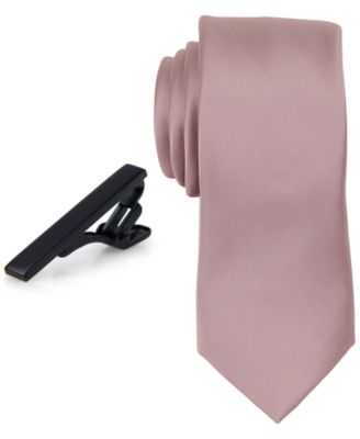 Men's Solid Tie & 1-1/2" Tie Bar Set