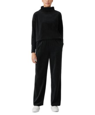 Eileen Fisher - Women's Velour Straight-Leg Full-Length Pants