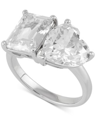Arabella - Cubic Zirconia Two Stone Promise Ring in Sterling Silver
